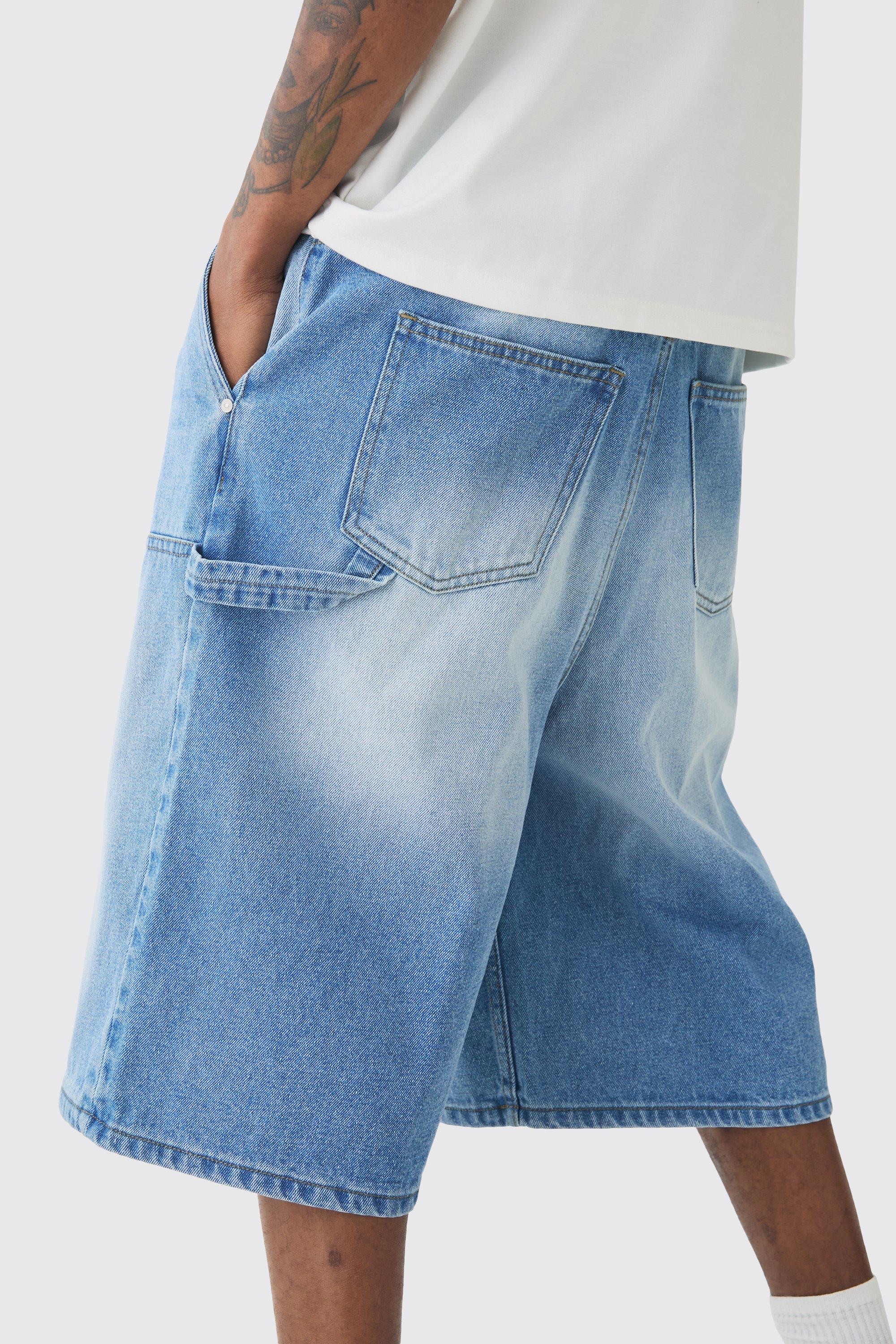 Tall Carpenter Detail Denim Jorts | boohoo USA